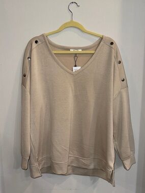 New Cable& Gauge Beige Long Sleeve Top